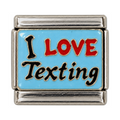 I love texting lettering on a blue tile.
