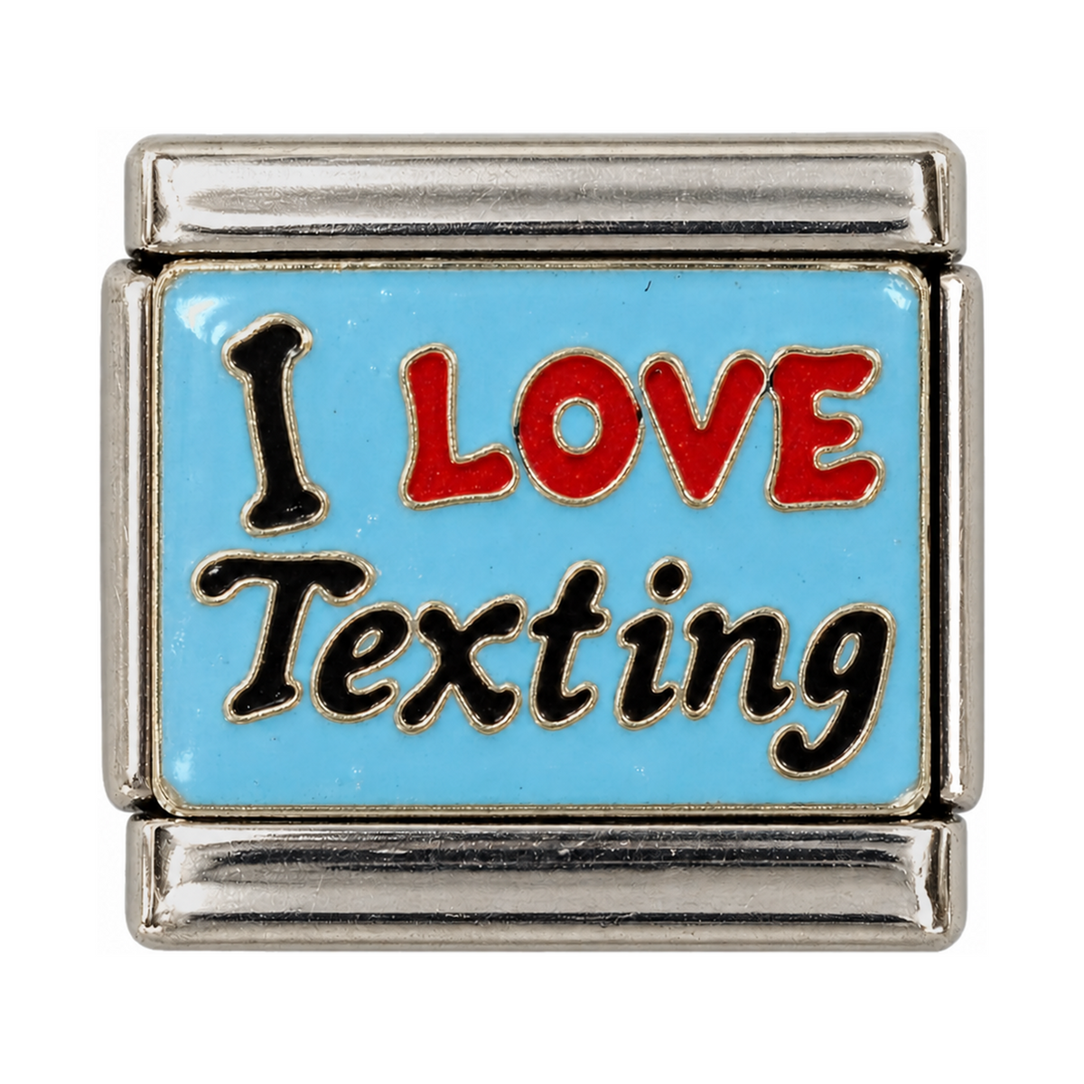 I love texting lettering on a blue tile.