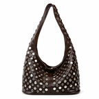 Starlight Stud Hobo Bag - Espresso Brown