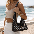 Starlight Stud Hobo Bag - Espresso Brown
