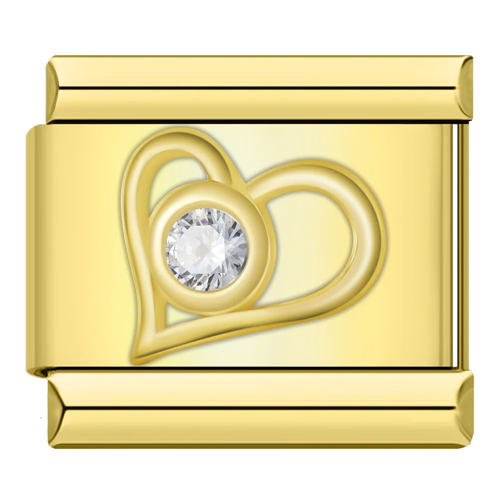 Crystal Heart - gold