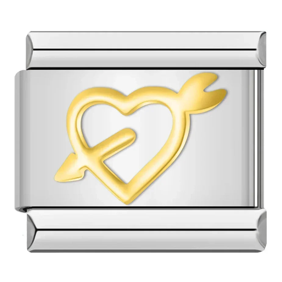 Heart with Arrow Silver & Gold