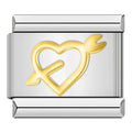 Heart with Arrow Silver & Gold