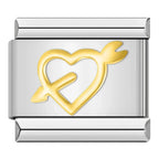 Heart with Arrow Silver & Gold