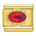 Red Stone on Gold