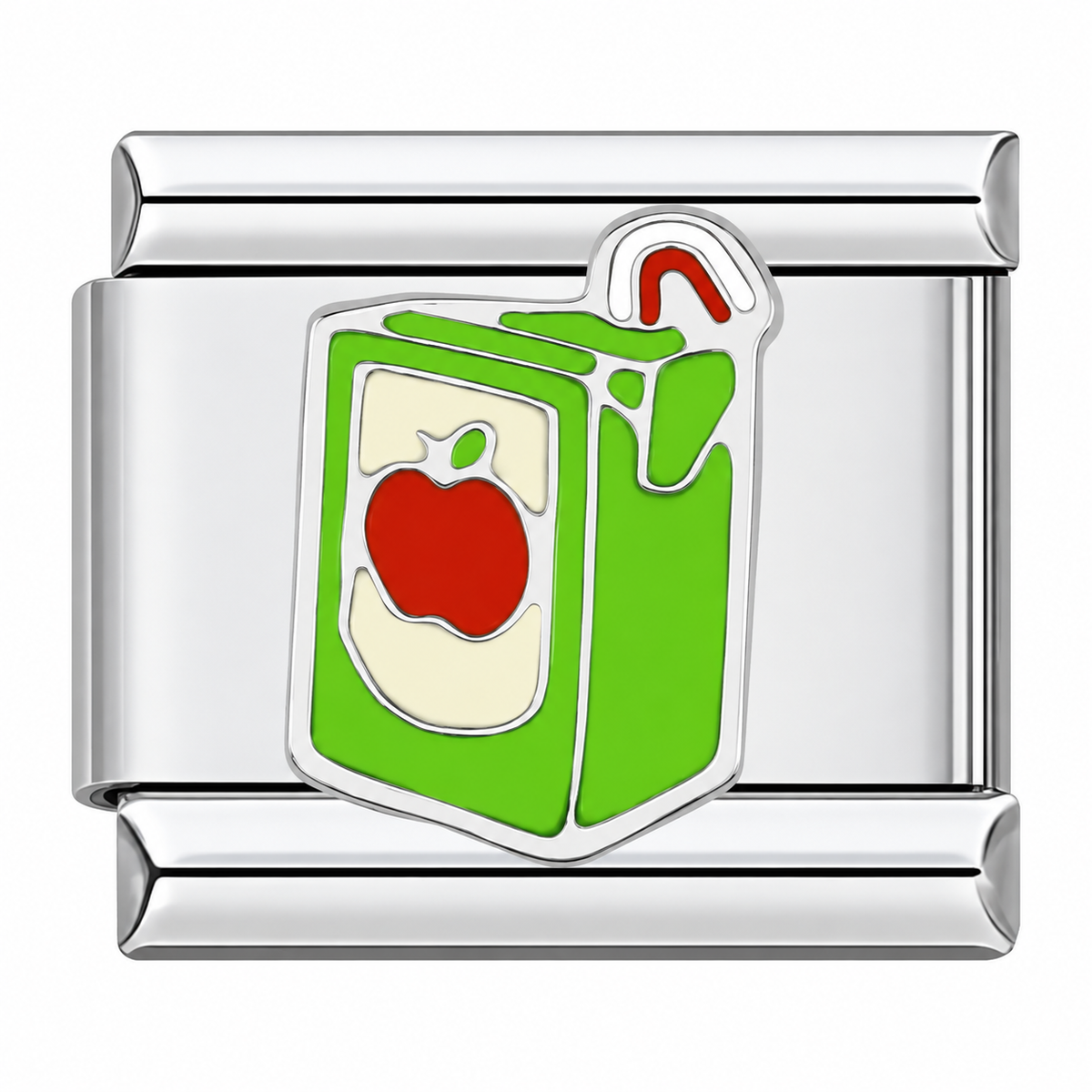 Apple Juice — Silver Italian charm