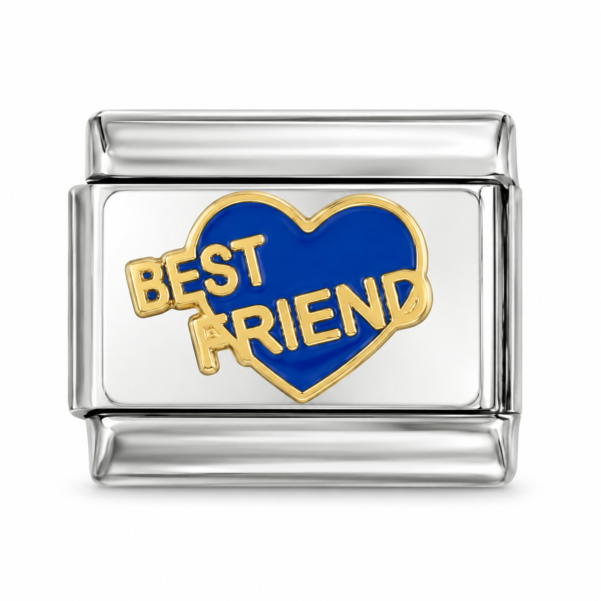 best friend blue Italian charm on a white background