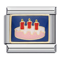 Birthday Cake — Silver Italian bracelet charm