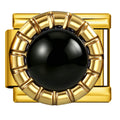 Black Round Bead — Gold Italian bracelet charm