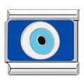 Blue Evil Eye — Silver Italian charm