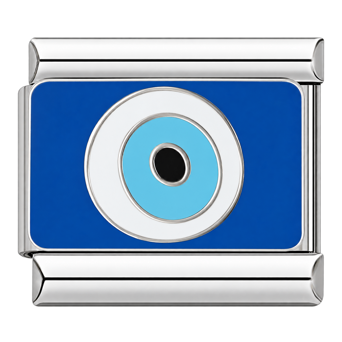 Blue Evil Eye — Silver Italian charm