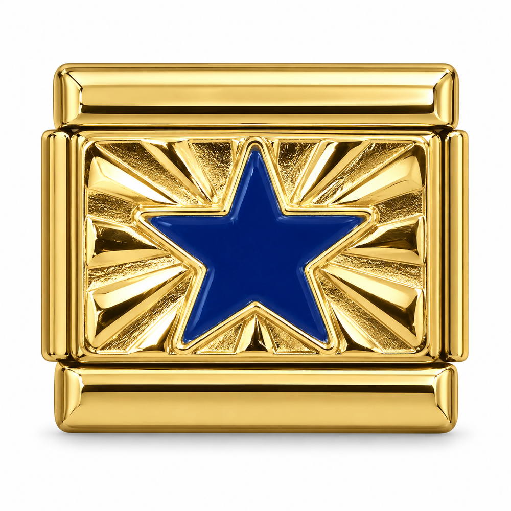 Blue Starburst - gold