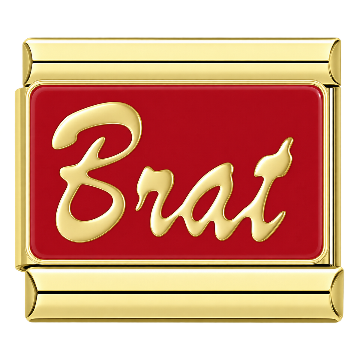 Brat — Gold Italian charm