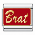 Brat — Silver Italian charm