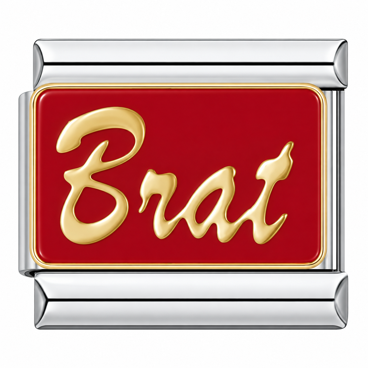Brat — Silver Italian charm