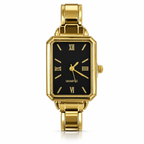 Camille watch head, gold-tone case, black dial. Watch band not included.