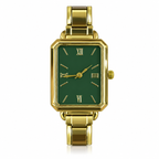 Camille watch head, gold-tone case, green dial. Watch band not included.