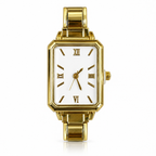 Camille watch head — white dial, gold-tone case