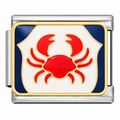 Cancer zodiac Italian charm with silver base