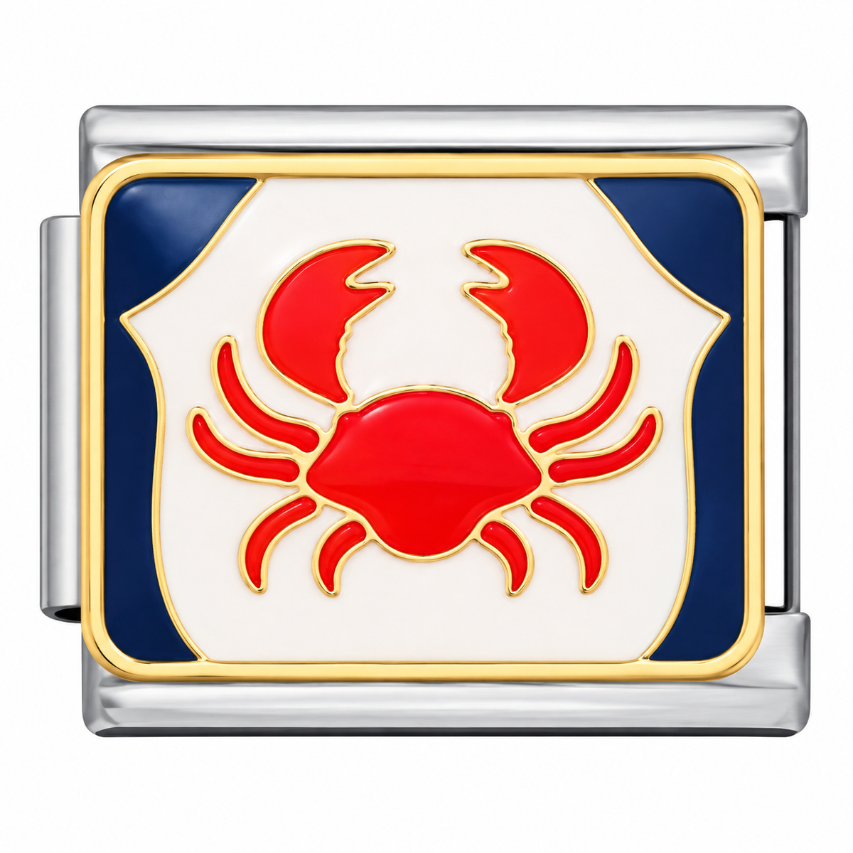 Cancer zodiac Italian charm with silver base