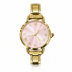 Celeste watch head only, gold-tone finish, pink dial. Watch band not included.