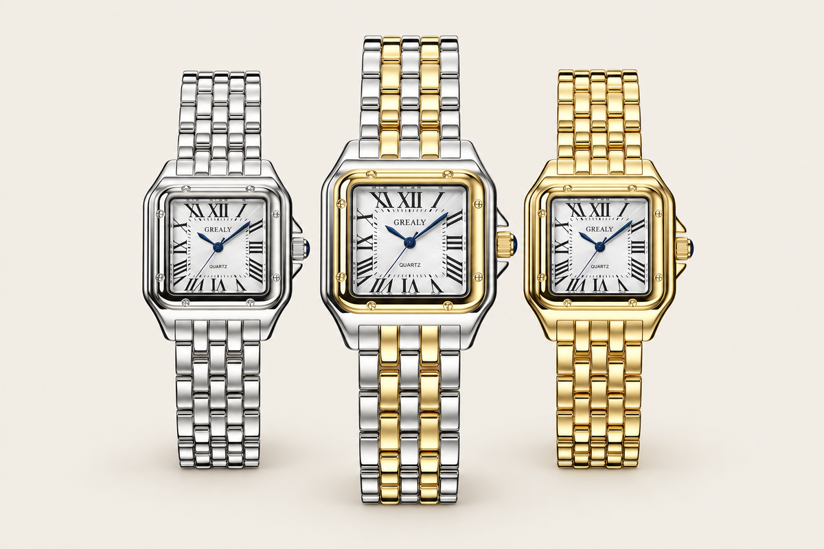 Silver, two-tone and gold Grealy watches collection cover