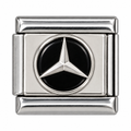 Mercedes Star Black silver Italian charm