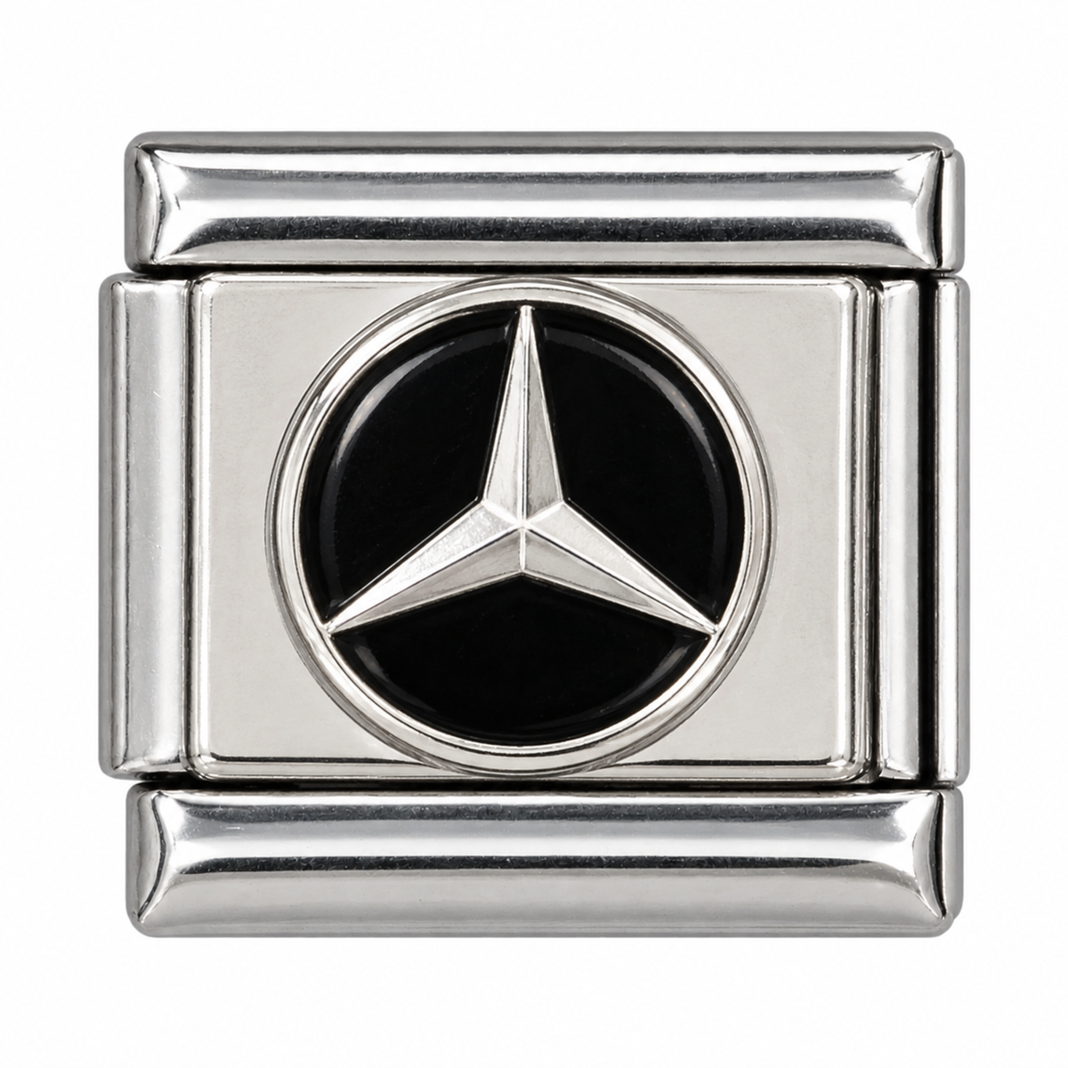 Mercedes Star Black silver Italian charm