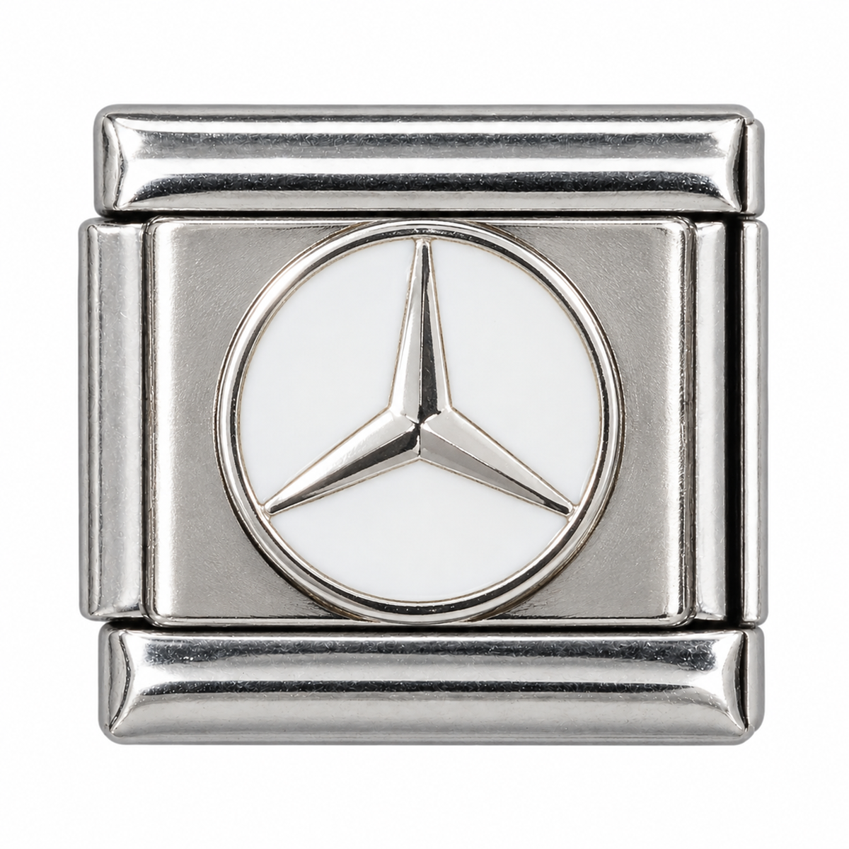 Mercedes Star White silver Italian charm