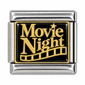 Movie Night silver-base Italian charm