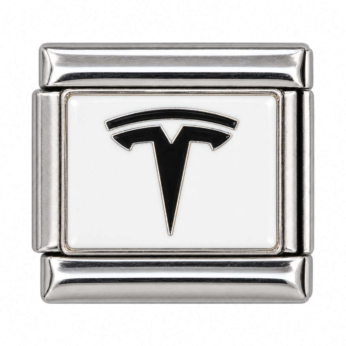 Tesla Emblem silver-base Italian charm