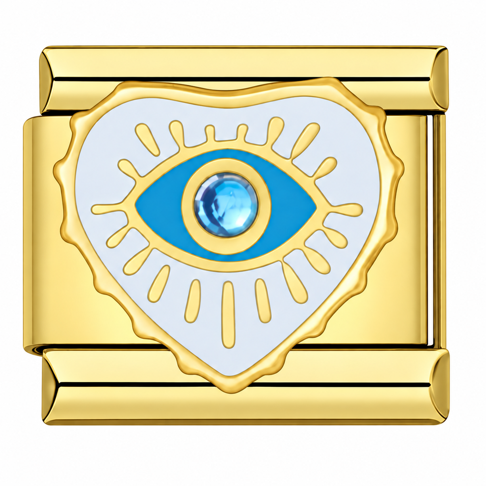 Crystal Eye Heart - gold