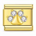Crystal Paw charm in gold tone on a white background