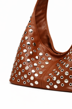 Starlight Stud Hobo Bag - Caramel Brown