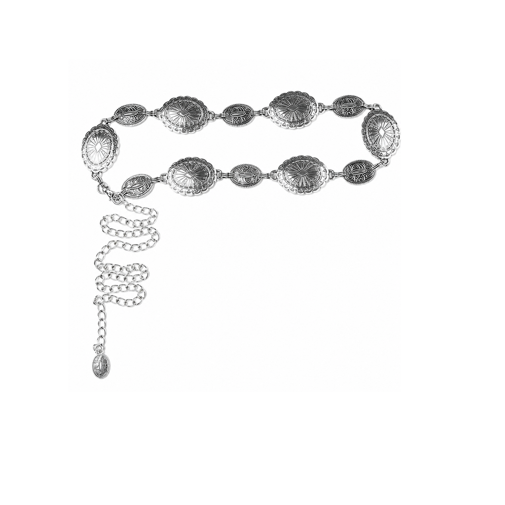 Concho Chain Belt (Silver）