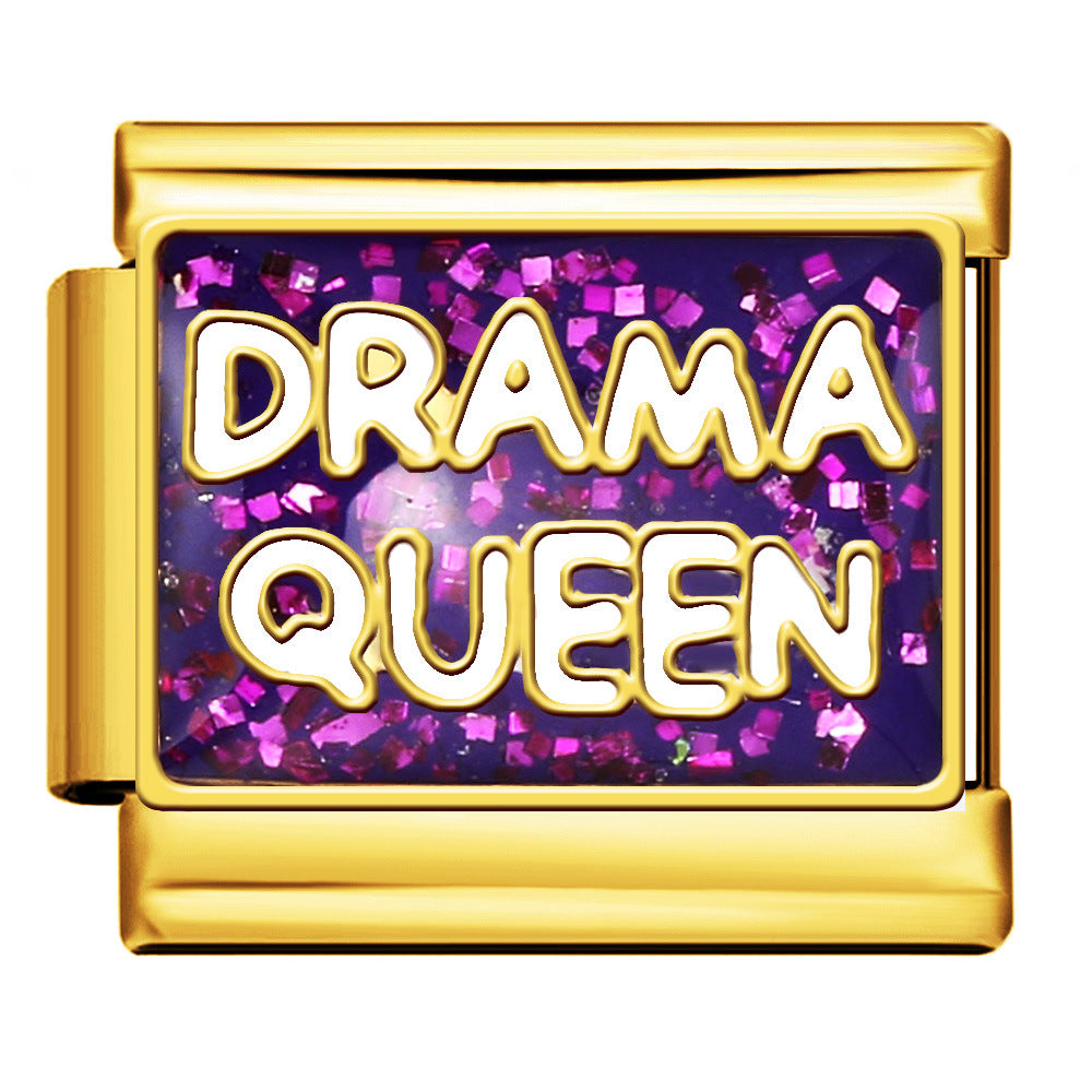 Drama Queen — Gold Italian bracelet charm