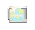 Explore the World Italian charm on white background