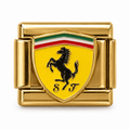 Ferrari Shield — Gold on a white background
