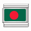 Flag of Bangladesh silver Italian charm on white background