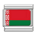 Flag Of Belarus — Silver Italian bracelet charm