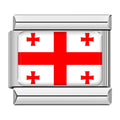 Flag Of Georgia — Silver Italian bracelet charm