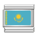 Flag Of Kazakhstan — Silver Italian bracelet charm