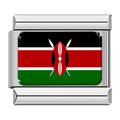 Flag Of Kenya — Silver Italian bracelet charm