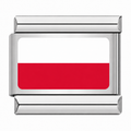 Flag of Poland silver Italian charm on white background
