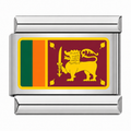 Flag of Sri Lanka silver Italian charm on white background