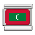 Flag Of the Maldives — Silver Italian bracelet charm
