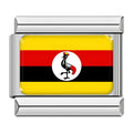 Flag Of Uganda — Silver Italian bracelet charm