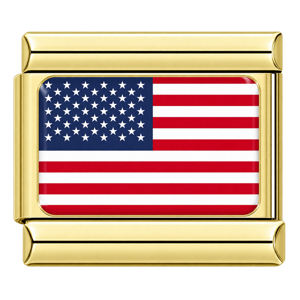 Flag Of United States - gold