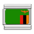 Flag Of Zambia — Silver Italian bracelet charm