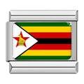 Flag Of Zimbabwe — Silver Italian bracelet charm